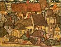 ville jaune krunau1914 E Schiele